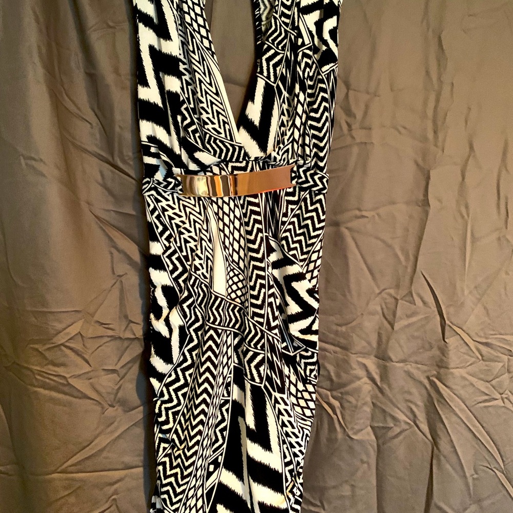 Black and white mini dress
